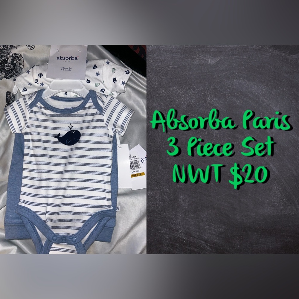 Absorba Paris 3 Piece Set 0-3 months